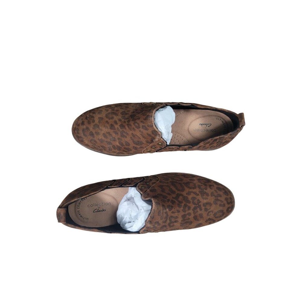 Clarks Women's Size 8 M Collection Trish Bell Studded Leopard Print Booties (853 - Picture 4 of 9